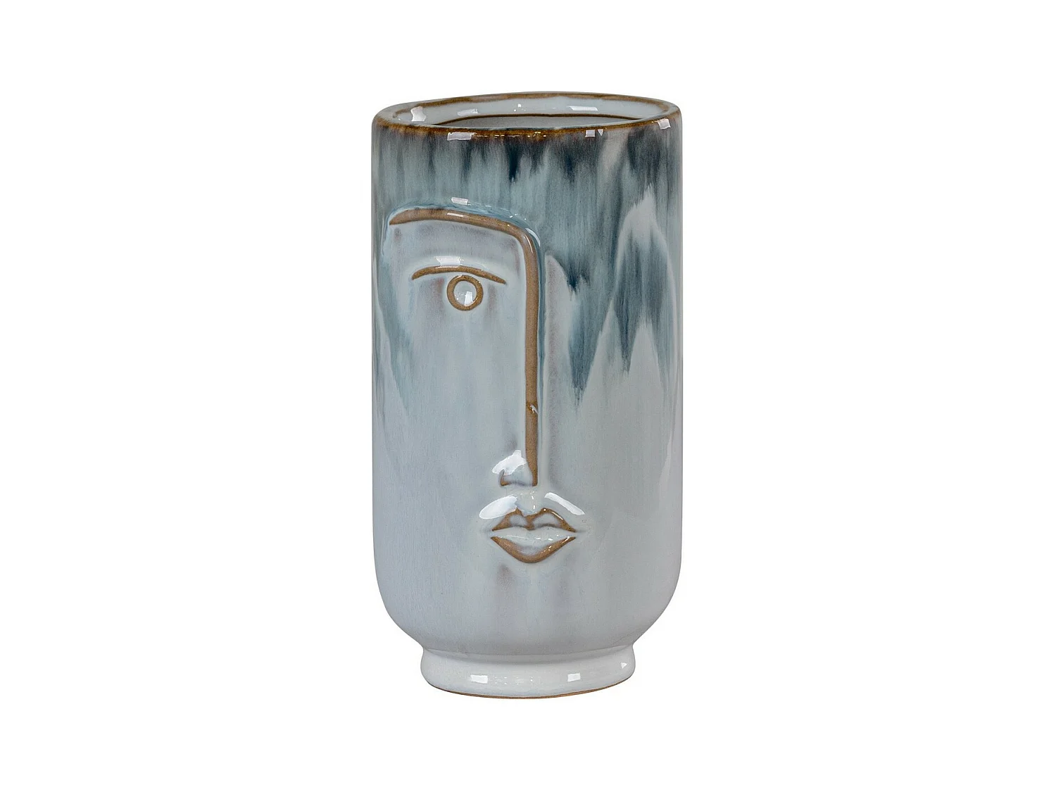 Vase Décoratif Primrose, Bleu, 9,5x9,5x17 cm, EPIKASA