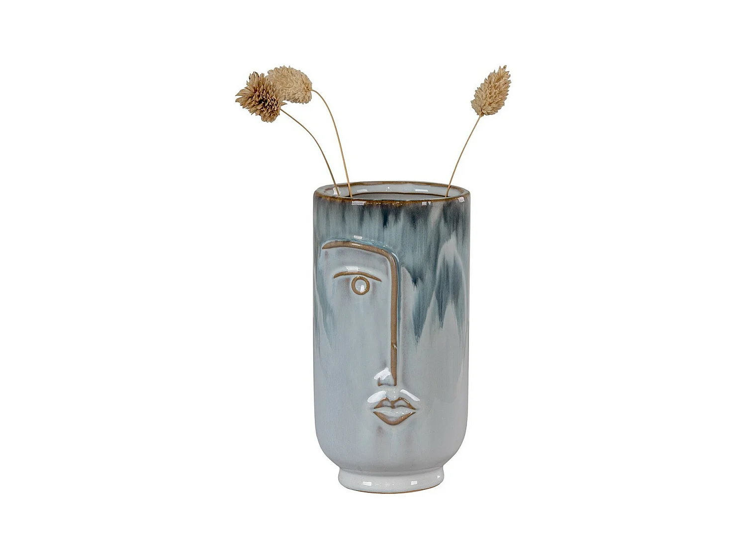 Vase Décoratif Primrose, Bleu, 9,5x9,5x17 cm, EPIKASA