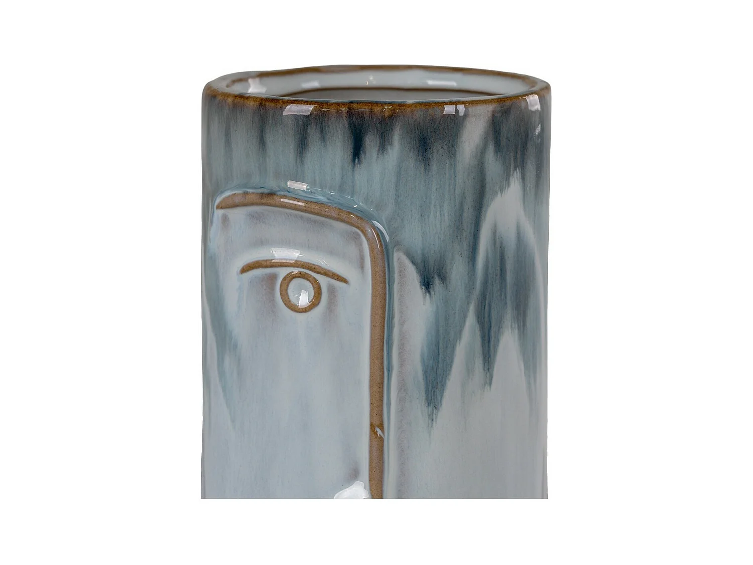 Vase Décoratif Primrose, Bleu, 9,5x9,5x17 cm, EPIKASA