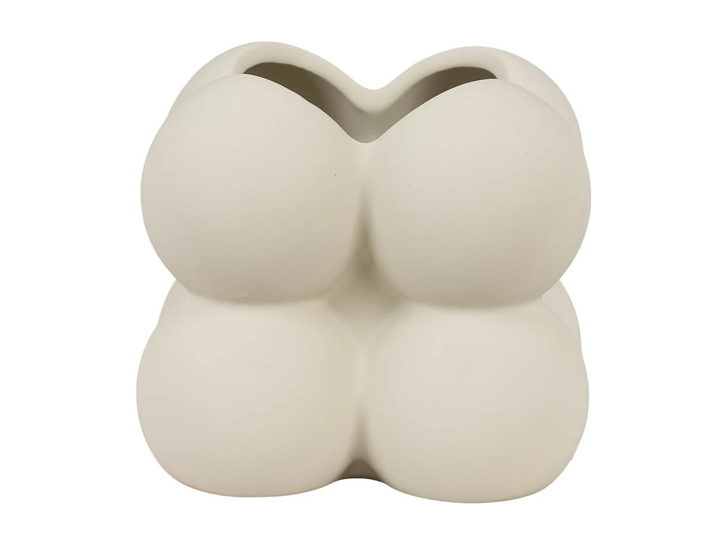 Vase Décoratif Flowerpot, Blanc, 9x9x8 cm, EPIKASA