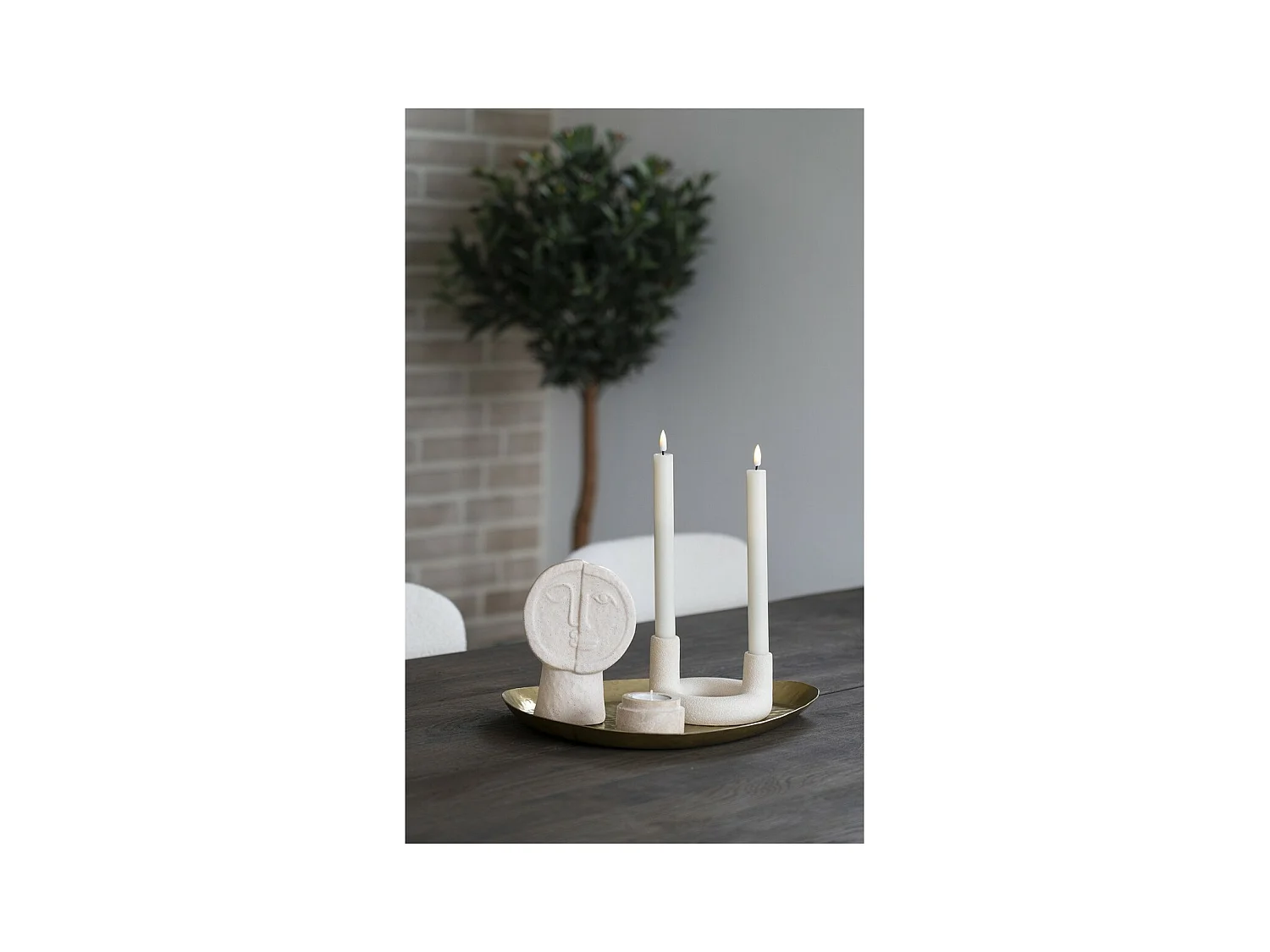 Vase Décoratif Candle, Beige, 13x13x8,5 cm, Seven Design