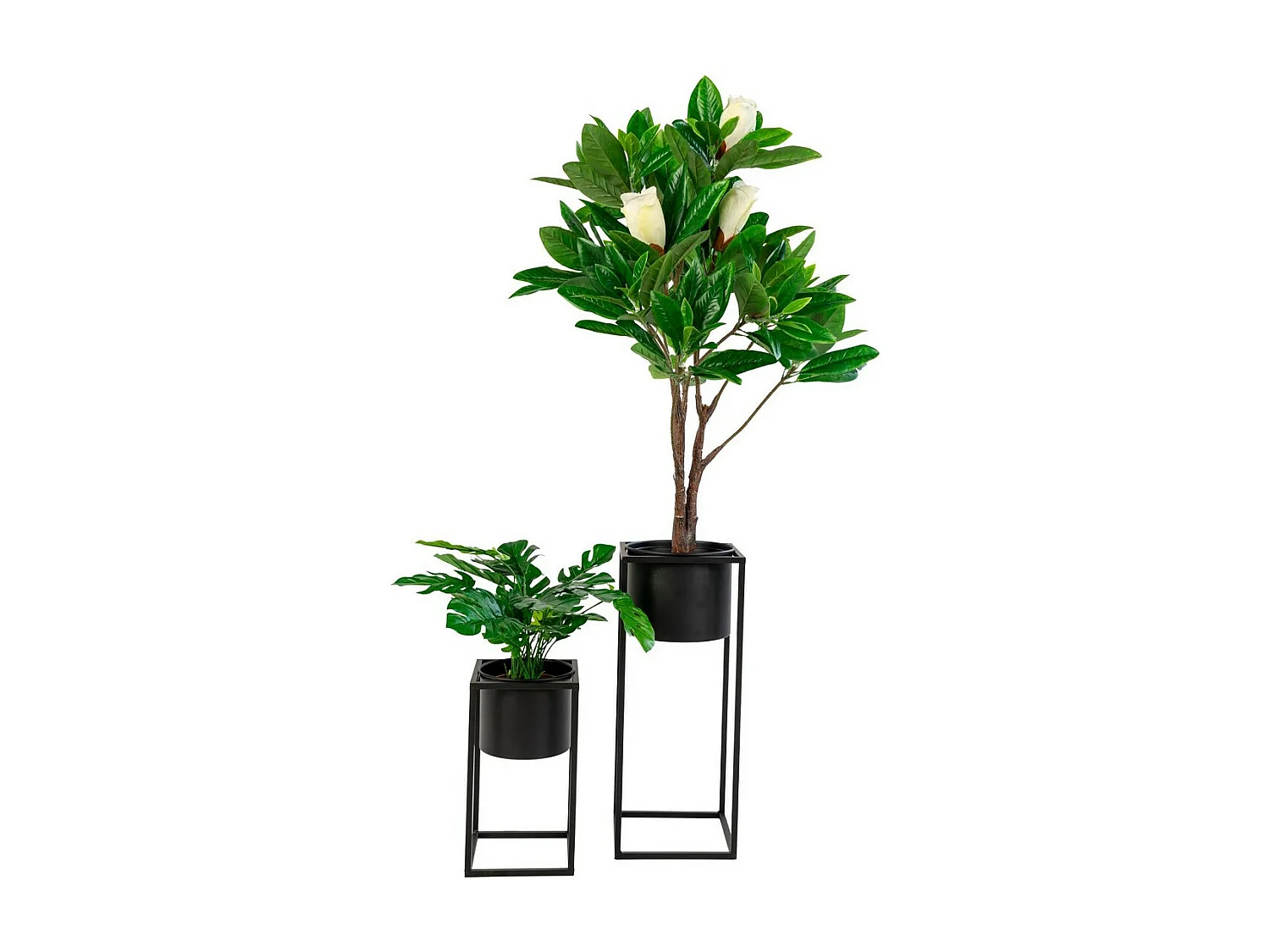 Zestaw 2 doniczek Marla, Czarny, 19,5x19,5x50,5 cm, EPIKASA