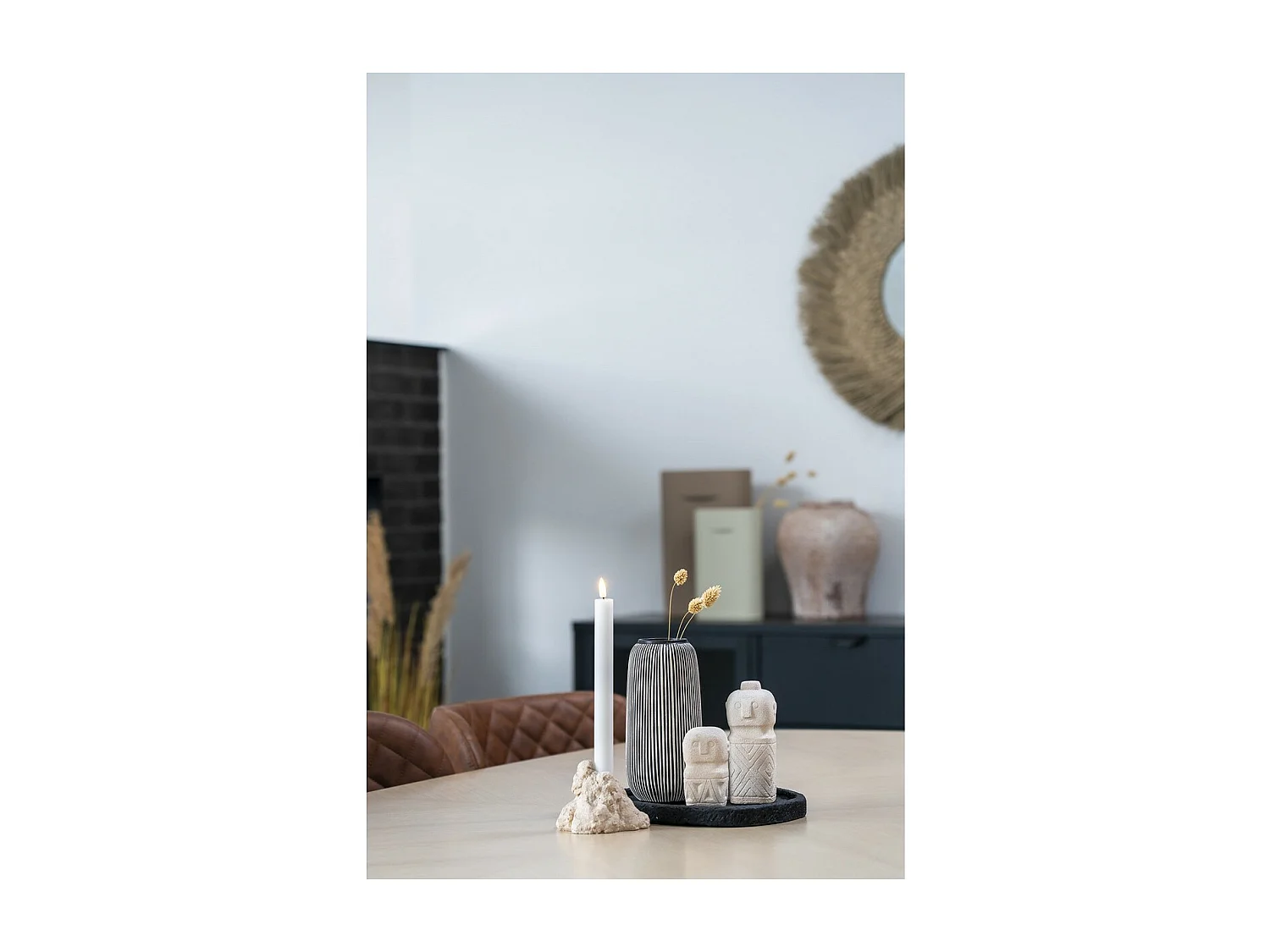 Decoratieve Vaas Decoration, Beige, 6,5x6,5x15 cm, EPIKASA