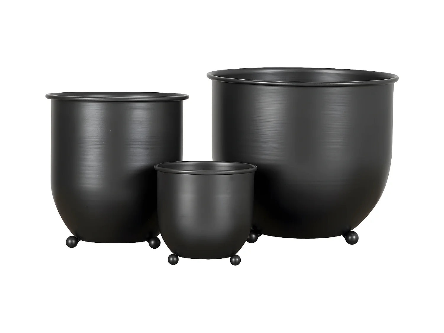 Set van 3 Plantenpotten Nova, Zwart, 19x19x1022 cm, EPIKASA