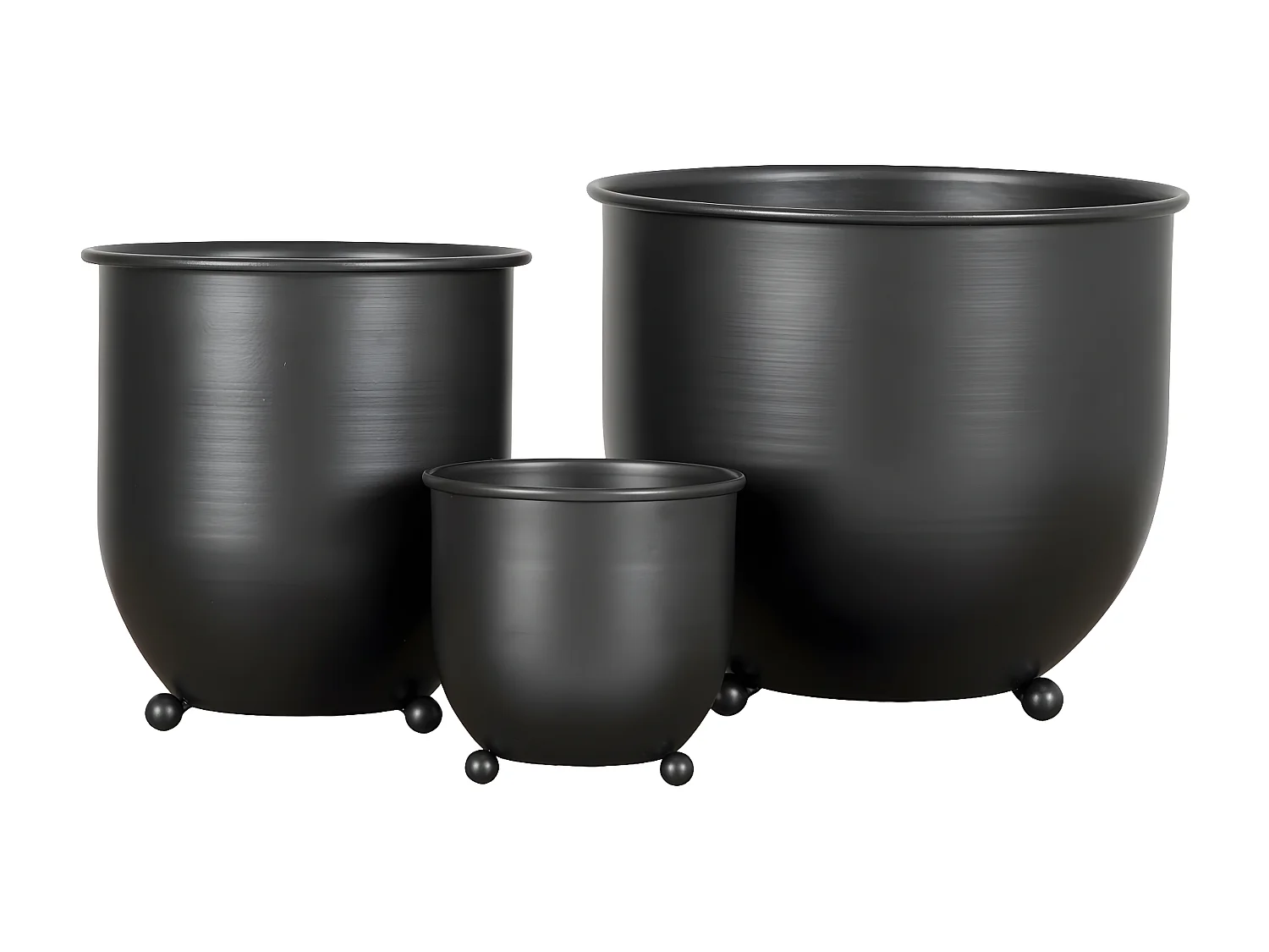 Set van 3 Plantenpotten Nova, Zwart, 19x19x1022 cm, EPIKASA