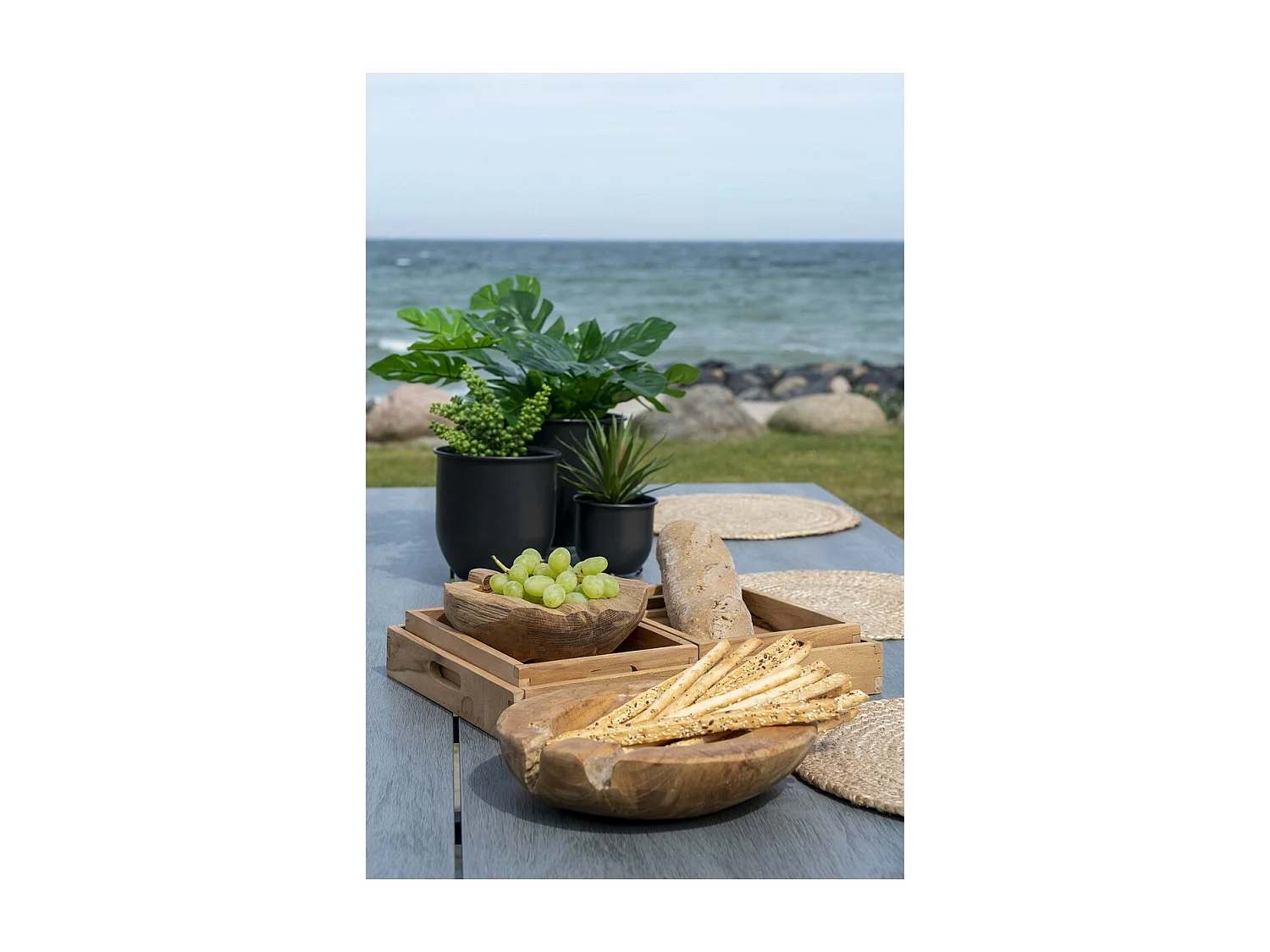 Set van 3 Plantenpotten Nova, Zwart, 19x19x1022 cm, EPIKASA