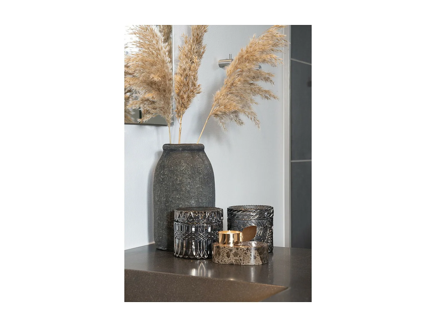 Set van 2 Decoratieve Potten Jars, Blauw, 9x9x8,5 cm, EPIKASA