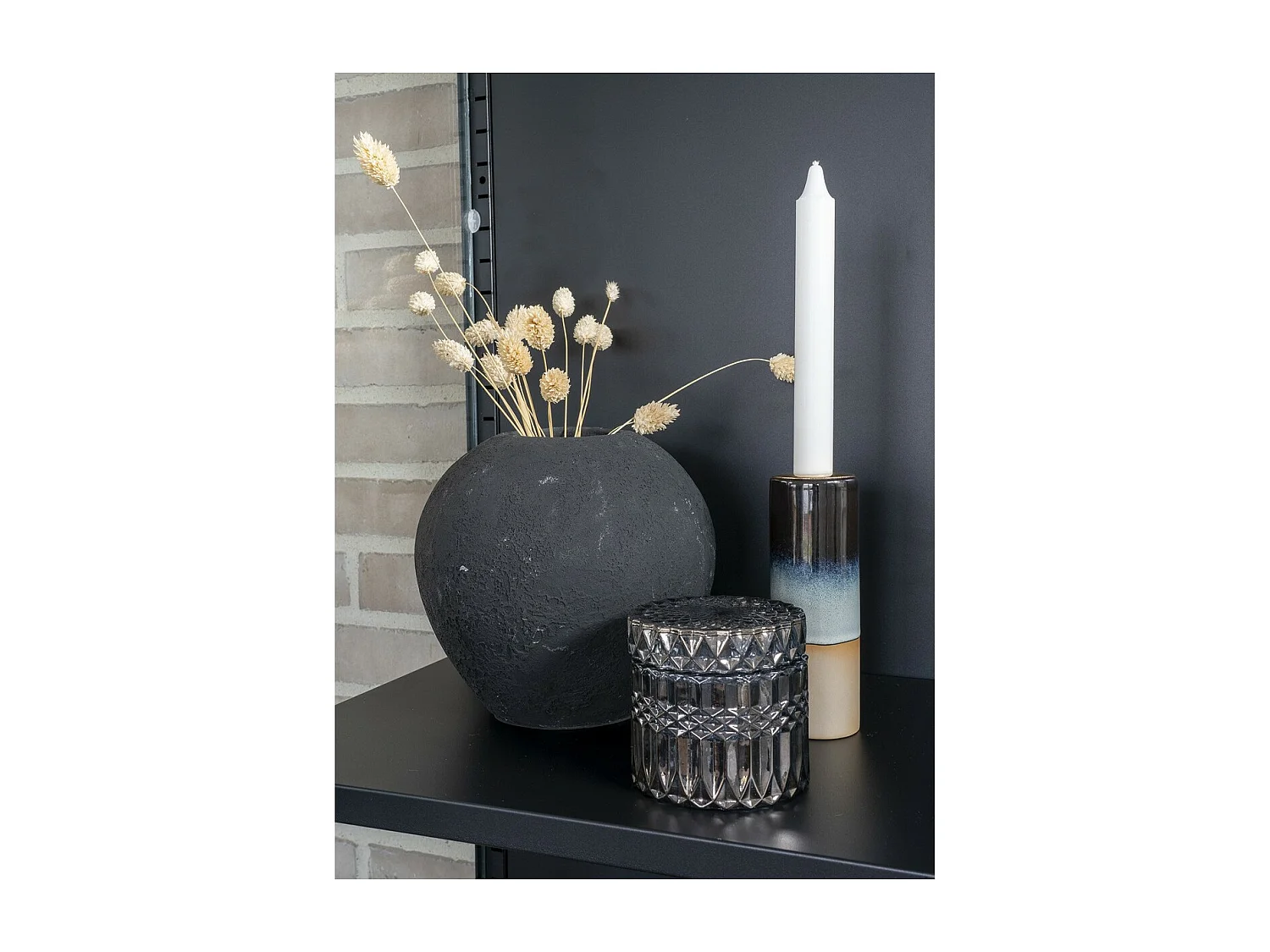 Set van 2 Decoratieve Potten Jars, Blauw, 9x9x8,5 cm, EPIKASA