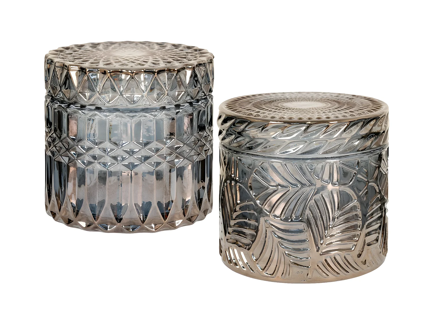 Lot de 2 Pots Décoratifs Jars, Bleu, 9x9x8,5 cm, EPIKASA
