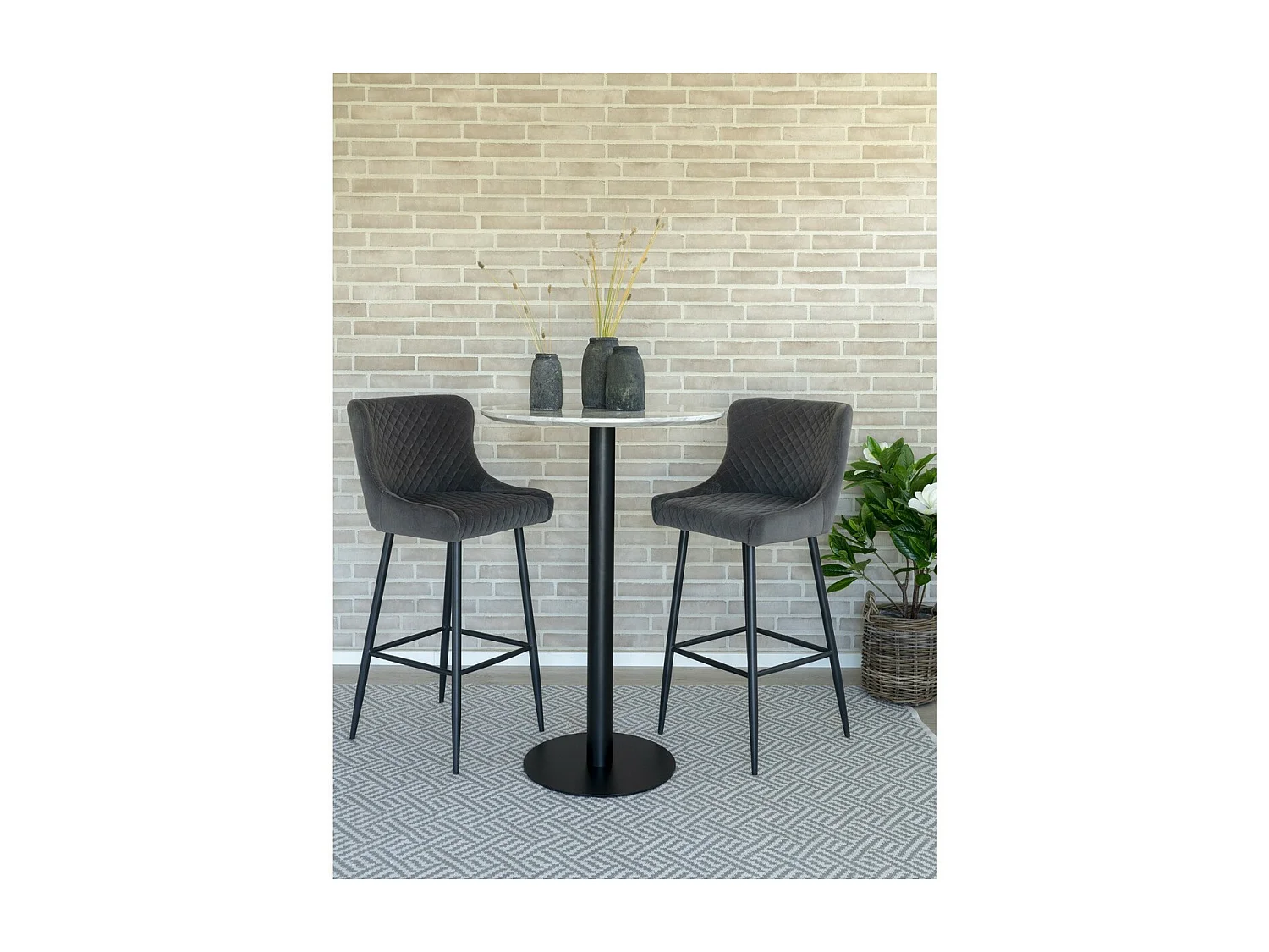 Lot de 3 Pots Décoratifs Velas, Gris, 13x13x22 cm, Seven Design