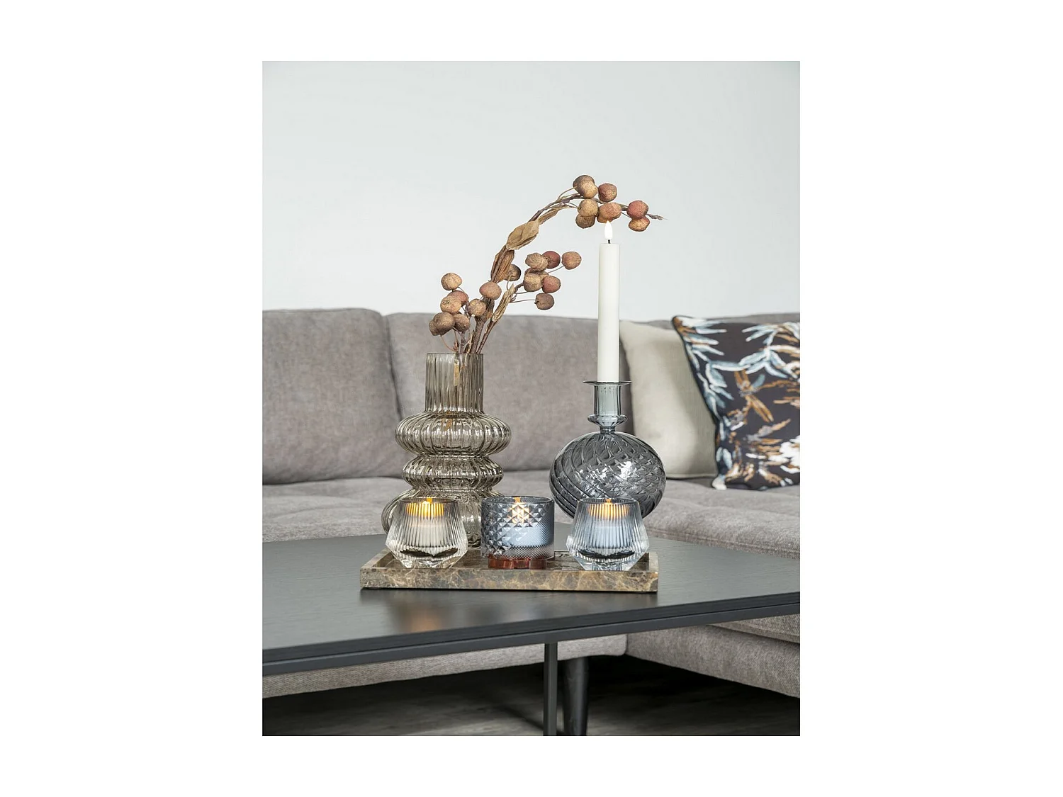 Vase Décoratif Dahlia, Beige, 15x15x25 cm, EPIKASA