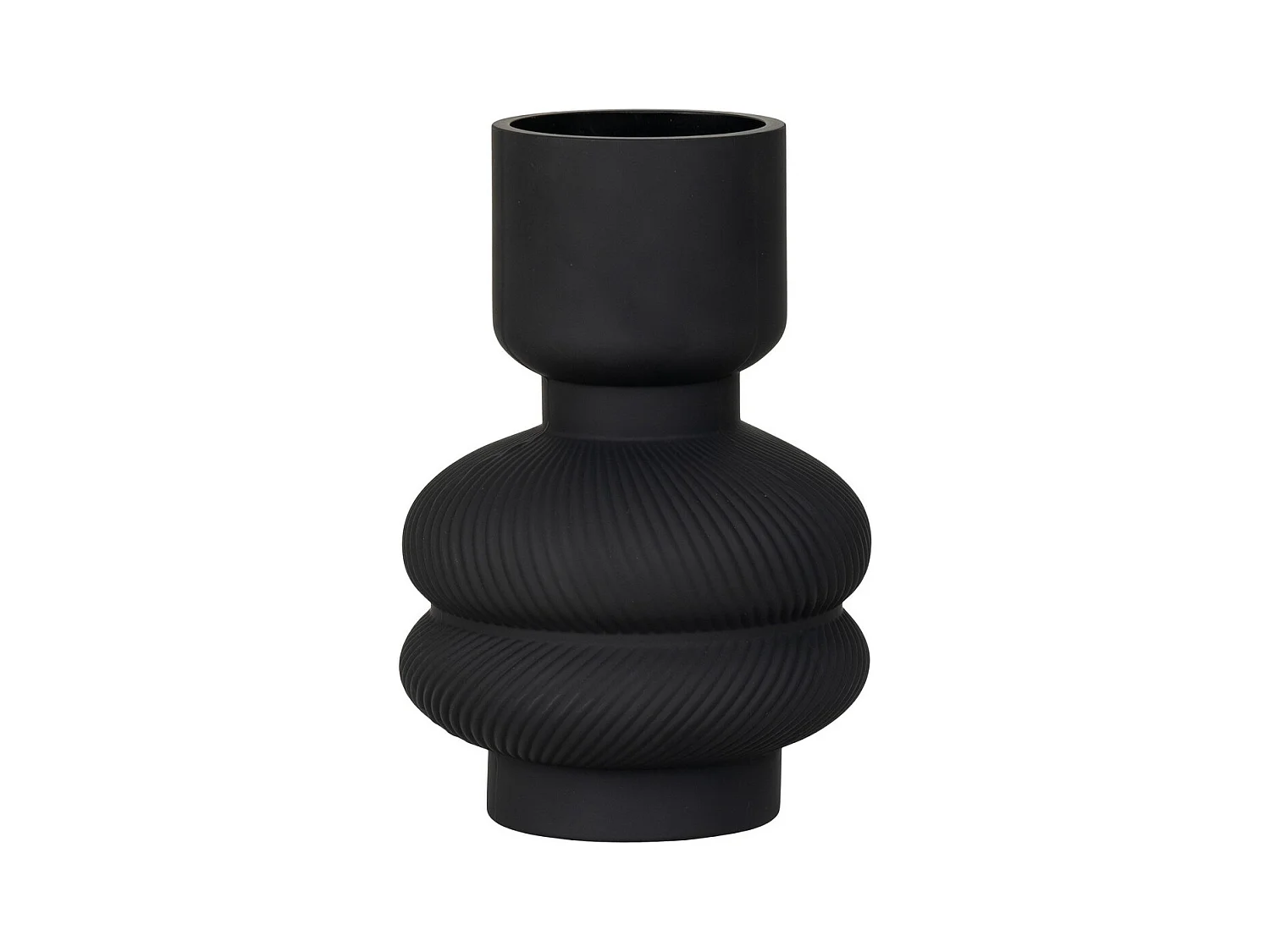 Vase Décoratif Fern, Noir, 15x15x22 cm, EPIKASA