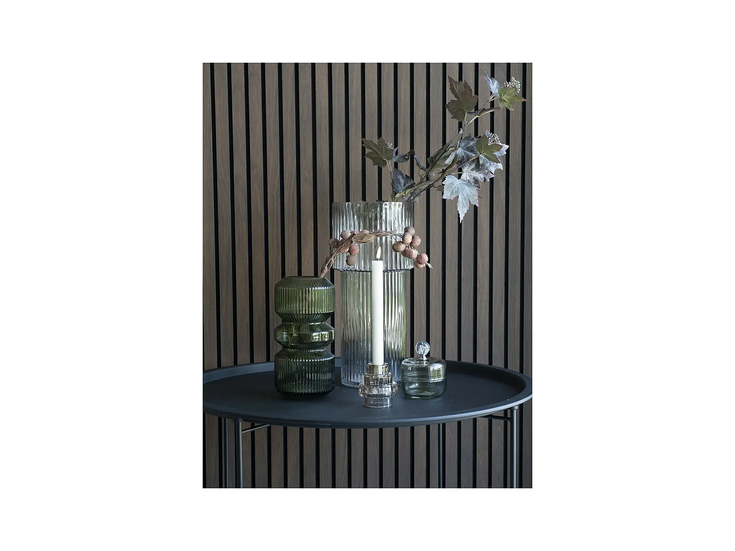 Decoratieve Vaas Bracken, Grijs, 17,5x17,5x40 cm, EPIKASA