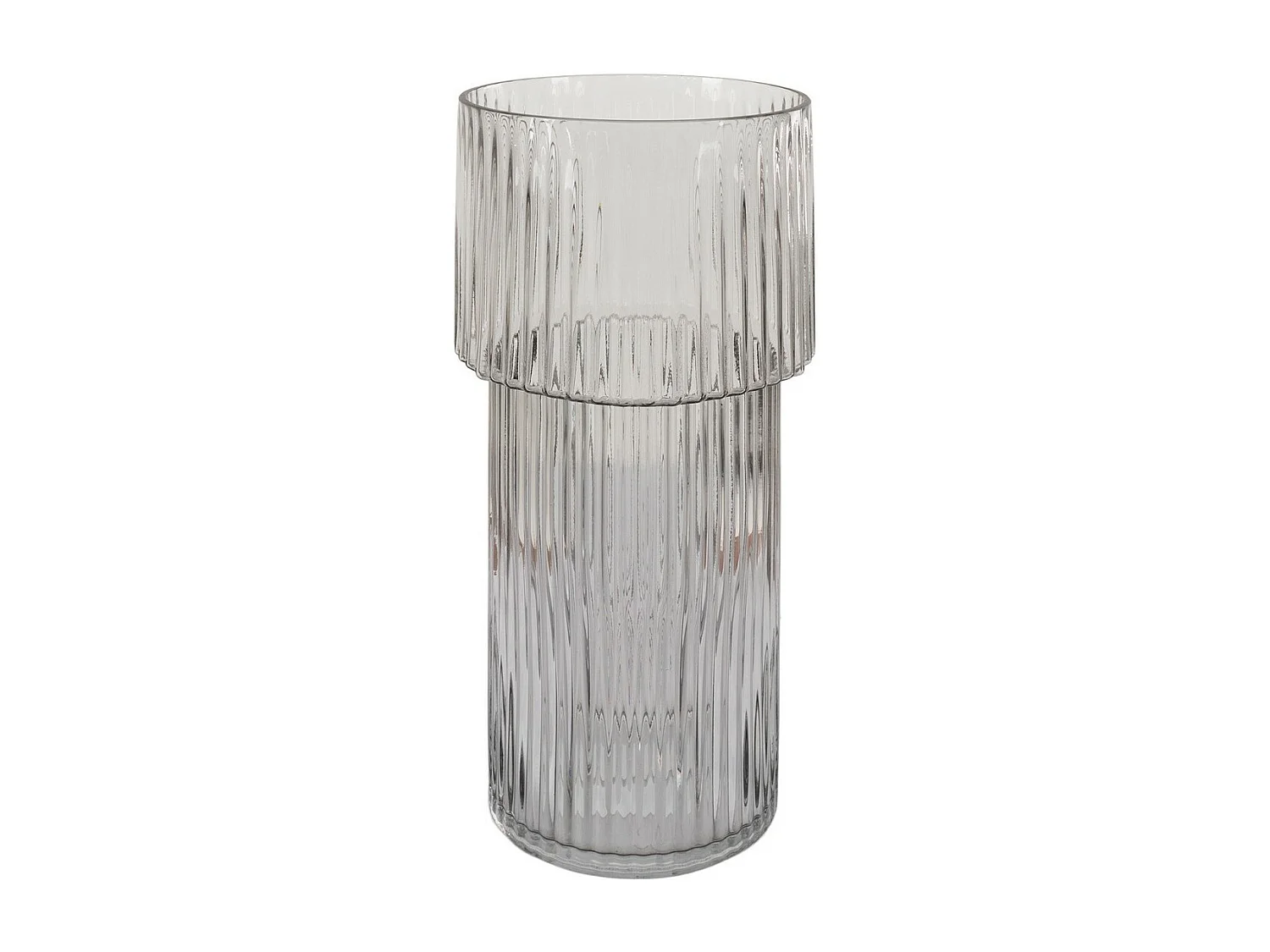 Decoratieve Vaas Bracken, Grijs, 17,5x17,5x40 cm, EPIKASA