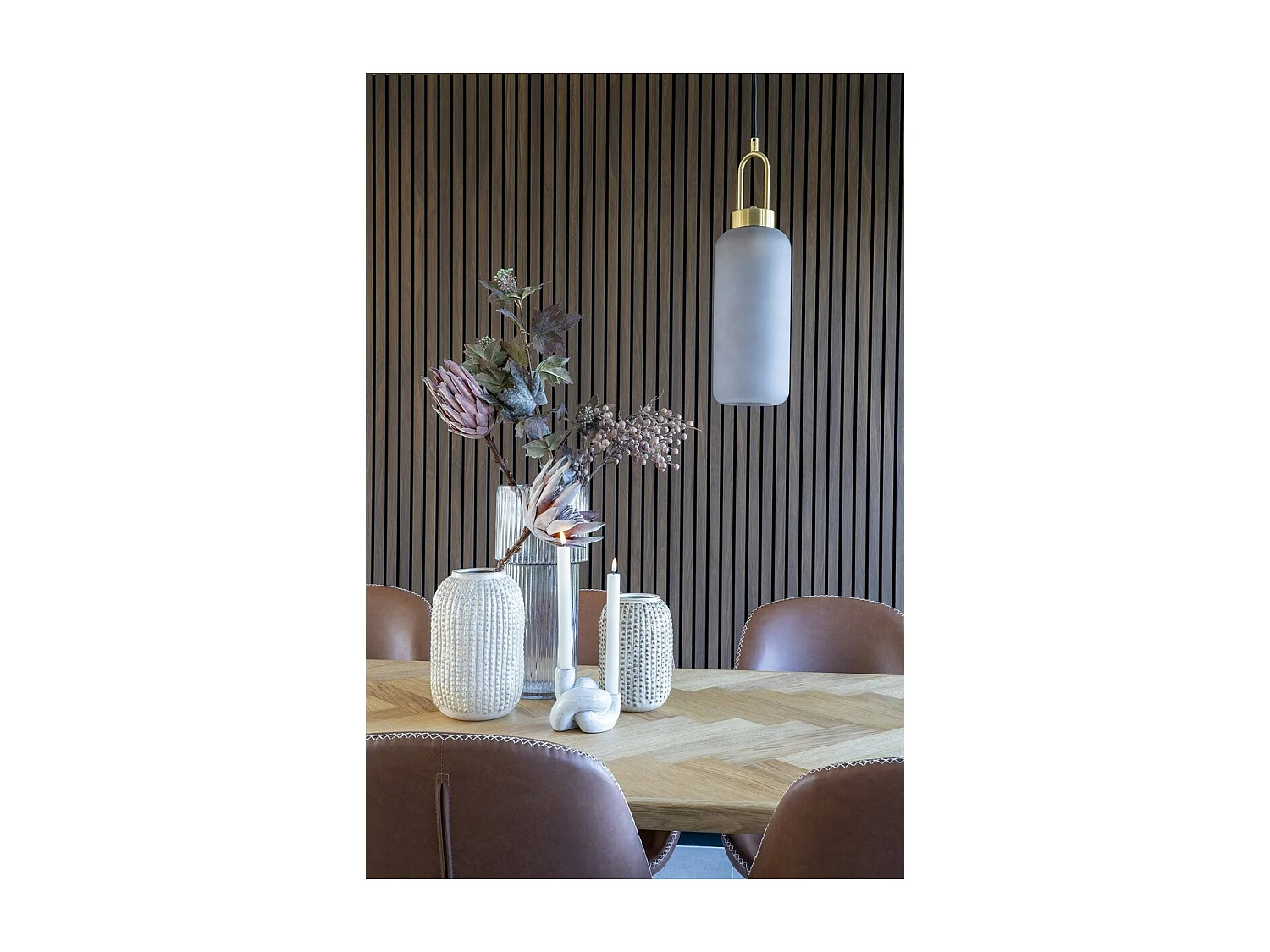 Decoratieve Vaas Bracken, Grijs, 17,5x17,5x40 cm, EPIKASA