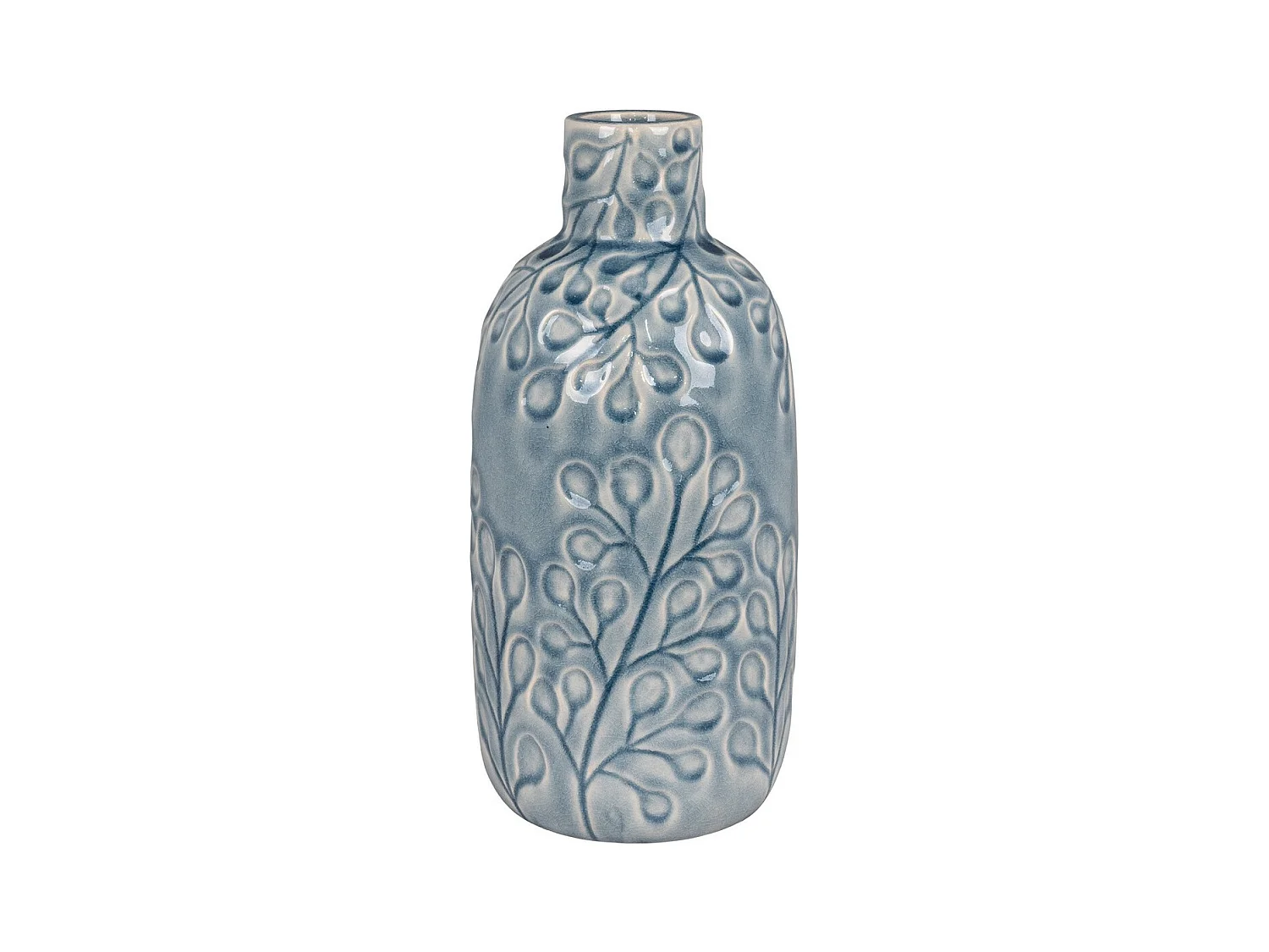Vase Décoratif Poppy, Bleu, 12x12x26 cm, EPIKASA