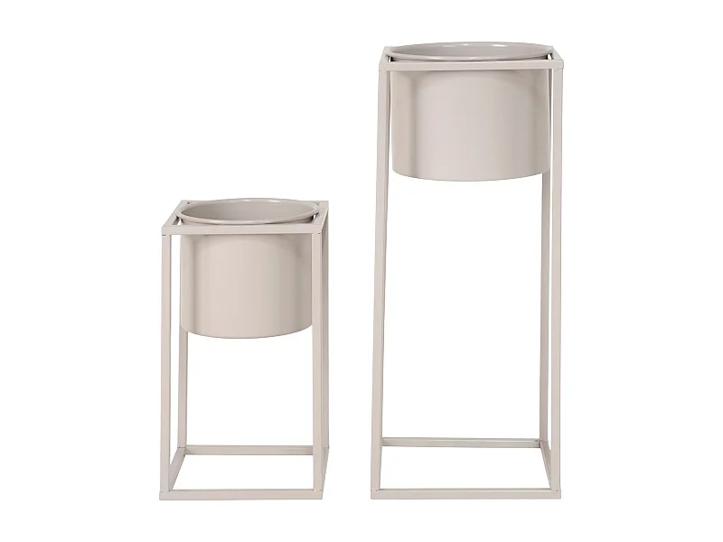 Set 2 Vasi per Piante Marla, Beige, 19,5x19,5x50,5 cm, EPIKASA