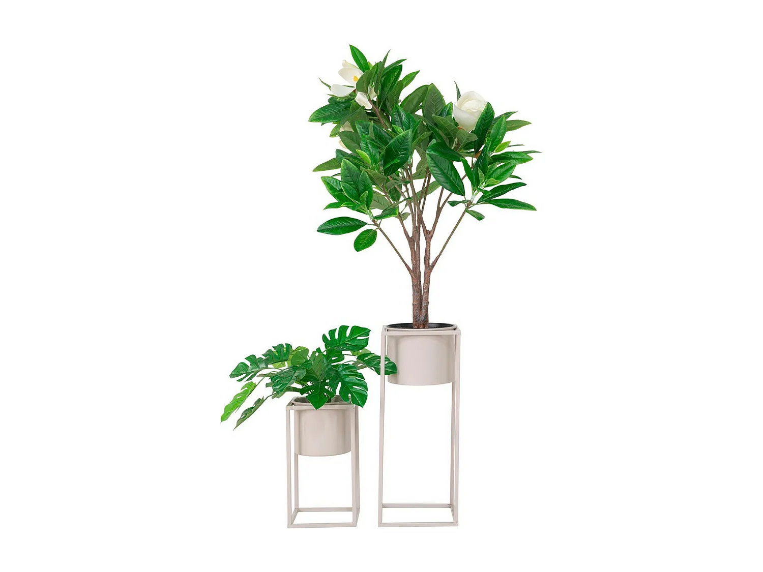 Set 2 Vasi per Piante Marla, Beige, 19,5x19,5x50,5 cm, EPIKASA