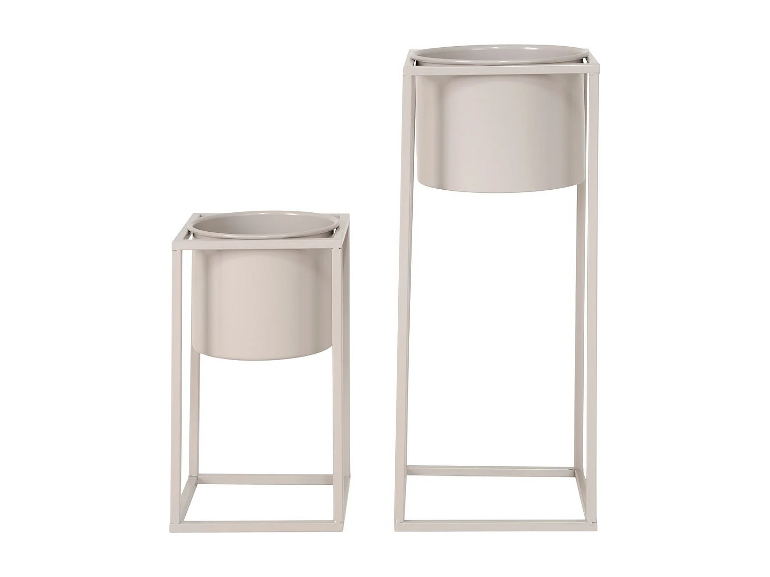 Zestaw 2 doniczek Marla, Beżowy, 19,5x19,5x50,5 cm, Seven Design