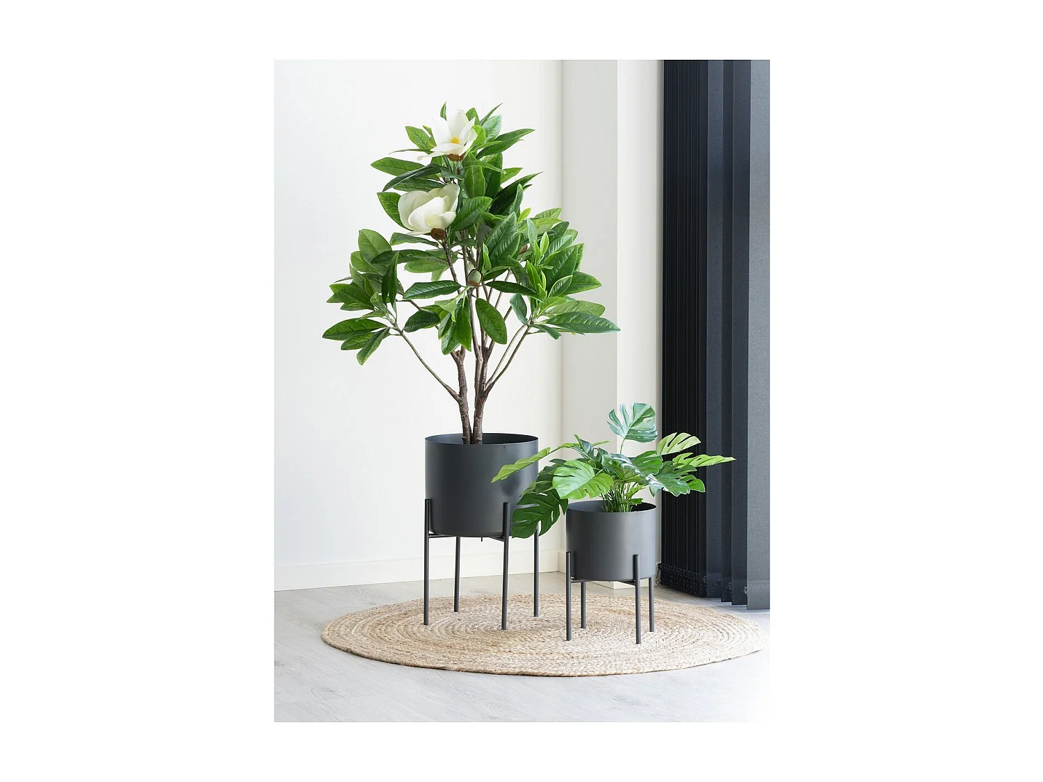 Set 2 Vasi per Piante Pavia, Grigio, 26,5x26,5x28,5 cm, EPIKASA