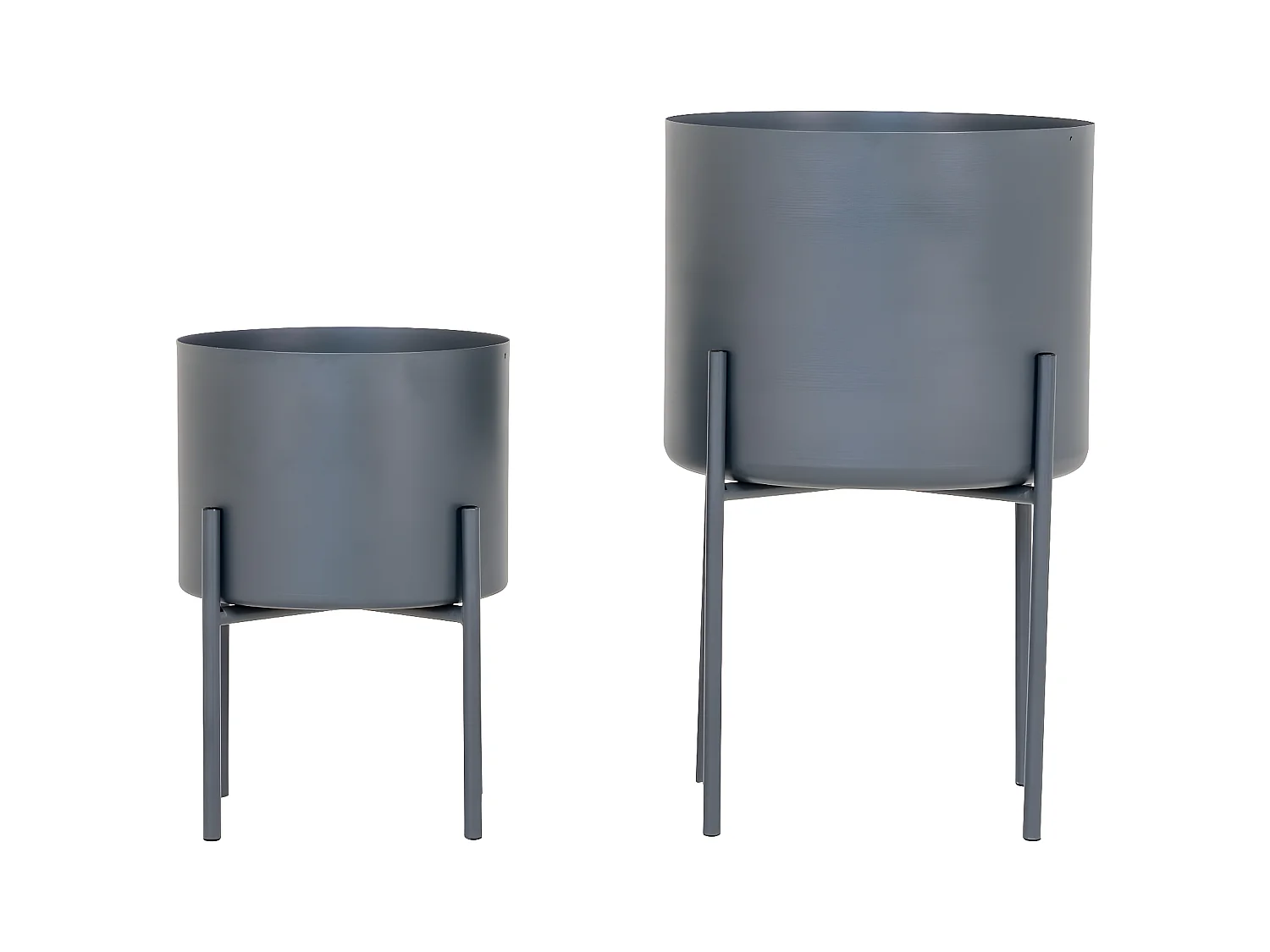 Lot de 2 Cache Pots Pavia, Gris, 26,5x26,5x28,5 cm, Epikasa