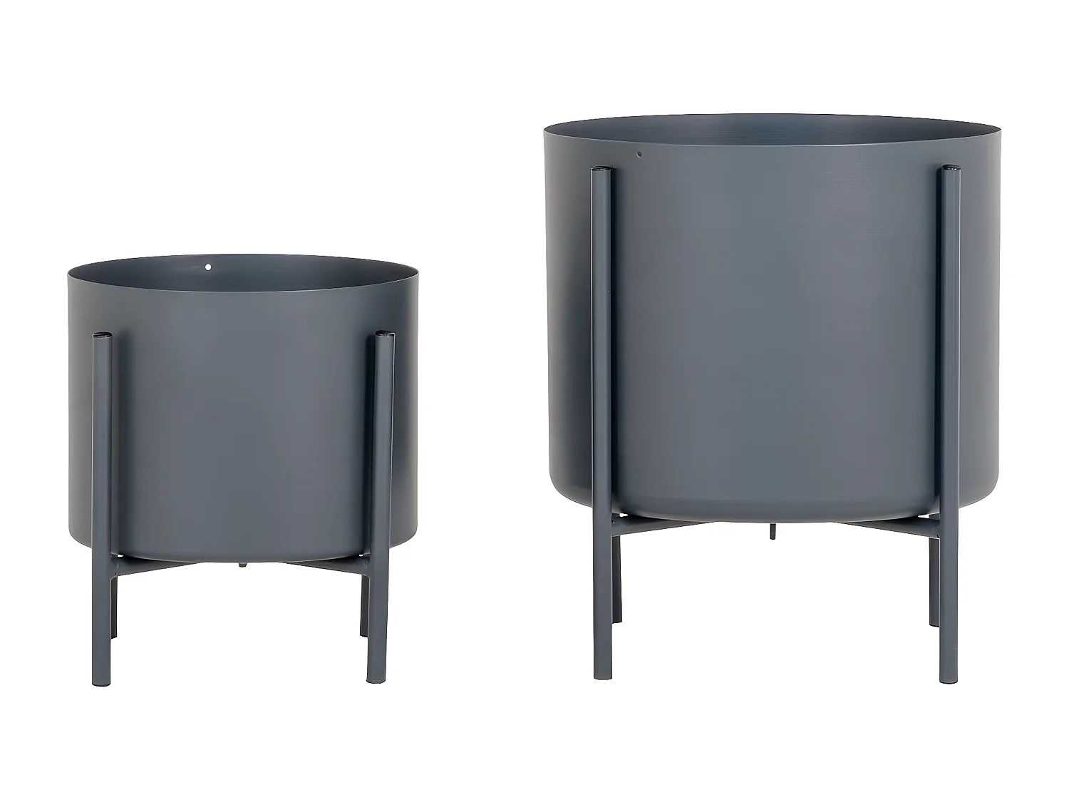 Lot de 2 Cache Pots Pavia, Gris, 26,5x26,5x28,5 cm, Seven Design