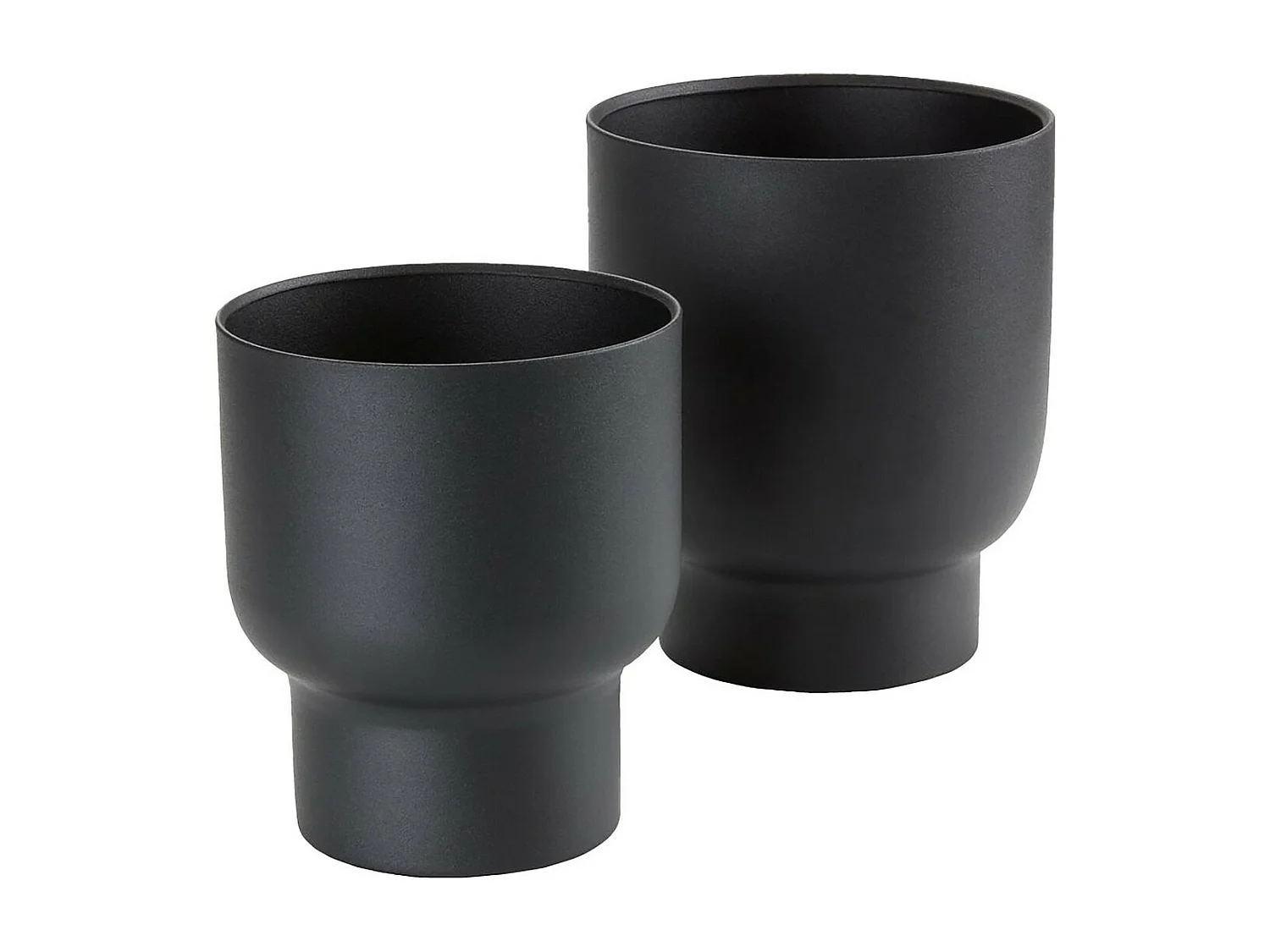 Set van 2 Plantenpotten Fulda, Zwart, 16x16x19 cm, Epikasa