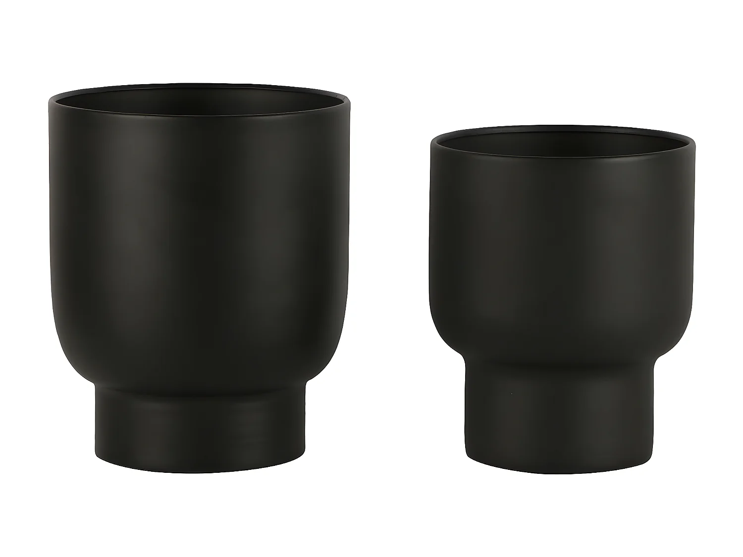 Set van 2 Plantenpotten Fulda, Zwart, 16x16x19 cm, Epikasa