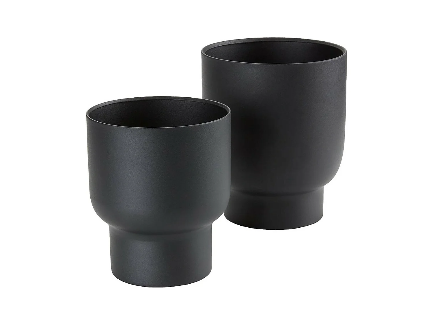 Lot de 2 Cache Pots Fulda, Noir, 16x16x19 cm, Epikasa