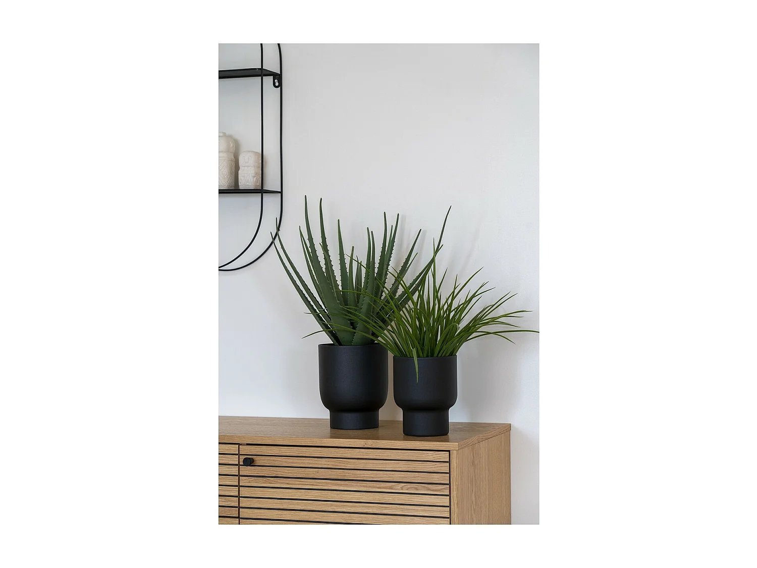 Set van 2 Plantenpotten Fulda, Zwart, 16x16x19 cm, Seven Design