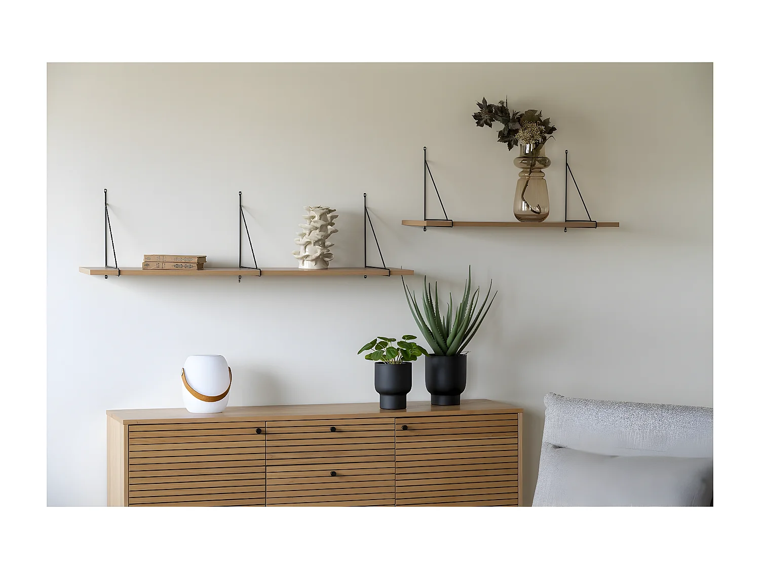 Set van 2 Plantenpotten Fulda, Zwart, 16x16x19 cm, Seven Design