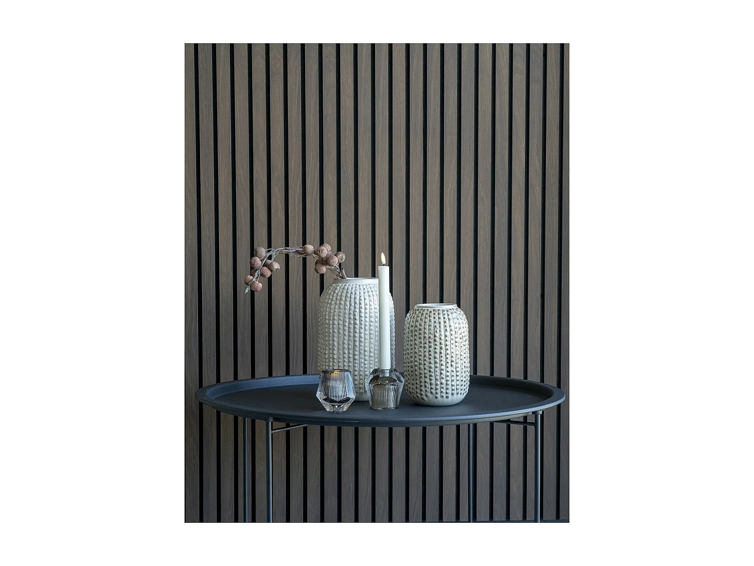 Vase Décoratif Chrysanthemum, Beige, 16x16x25,5 cm, Seven Design