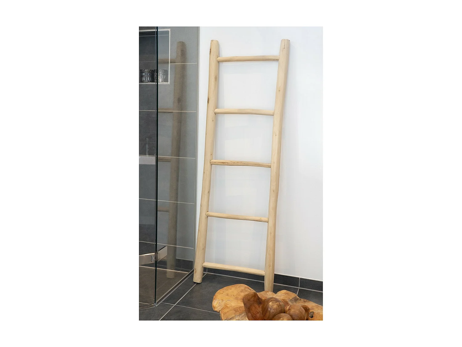 Échelle Décorative Porte Serviettes Ladder, Marron, 5x50x150 cm, Seven Design