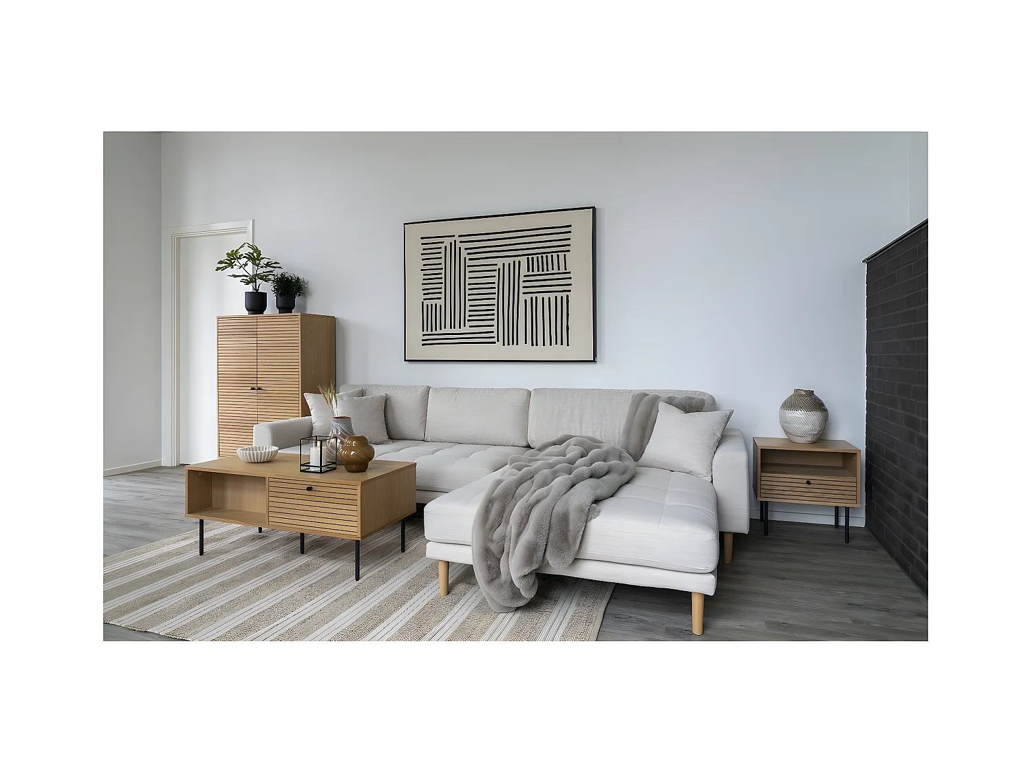 Geruite Galena, Grijs, 180x130x2 cm, Epikasa