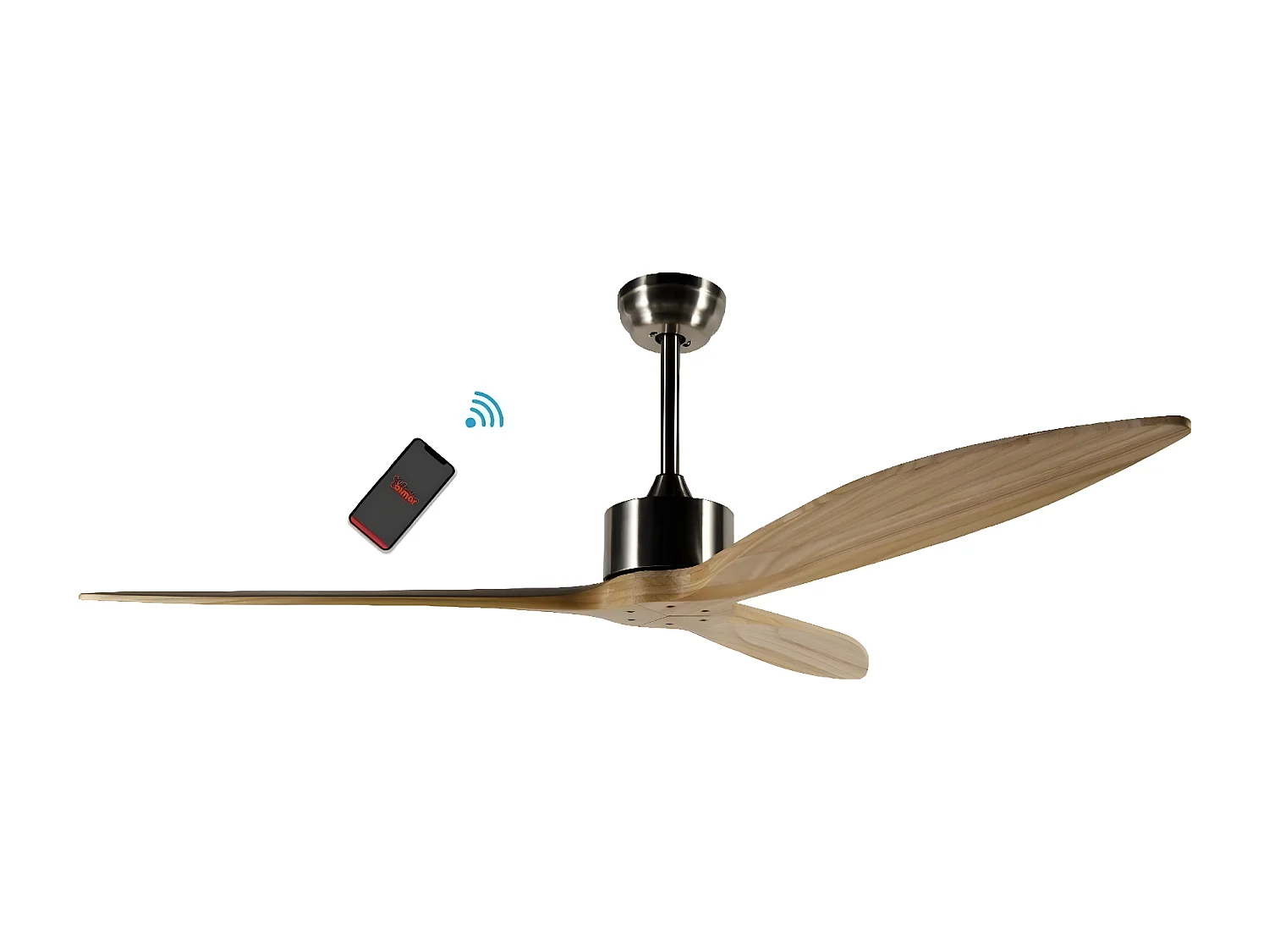 Ventilateur de Plafond Bora, Marron, 152x42x152 cm, Bimar