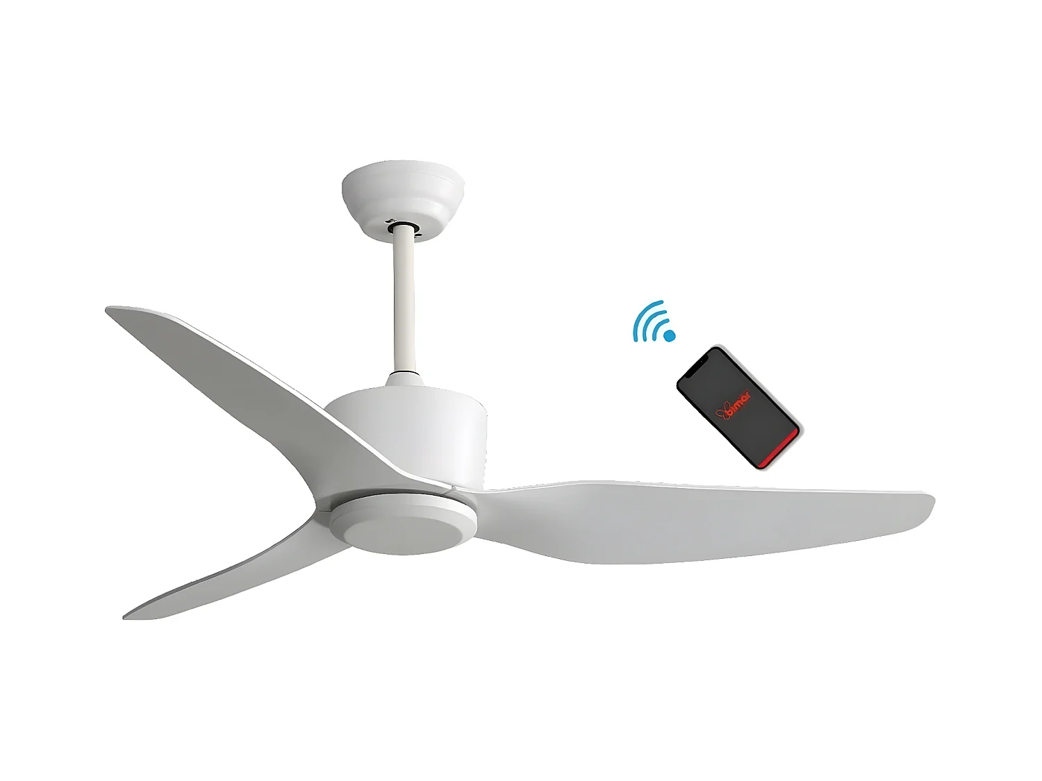 Ventilateur de Plafond Eolo, Blanc, 132x37,5x132 cm, BIMAR