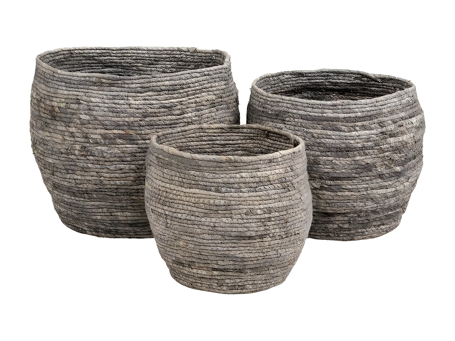 Lot de 3 Paniers Décoratifs de Rangement Tivoli, Marron, 33x33x30 cm, Seven Design