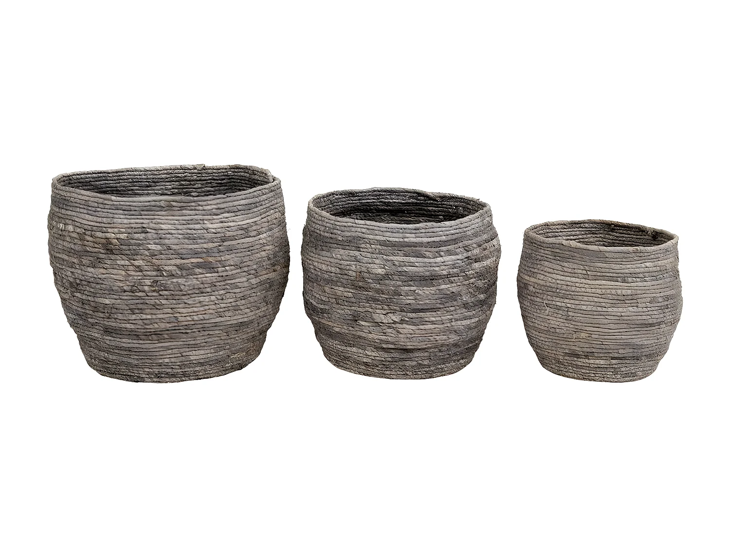 Lot de 3 Paniers Décoratifs de Rangement Tivoli, Marron, 33x33x30 cm, Seven Design