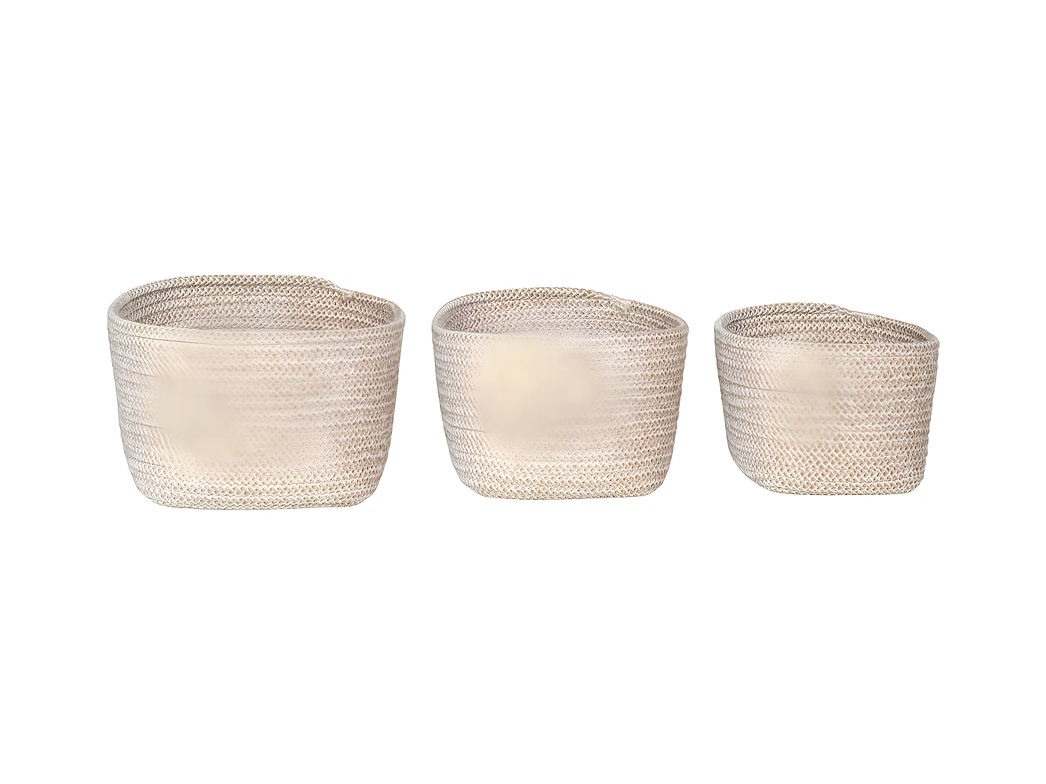 Lot de 3 Paniers Décoratifs de Rangement  Cadima, Beige, 23x18x13 cm, EPIKASA