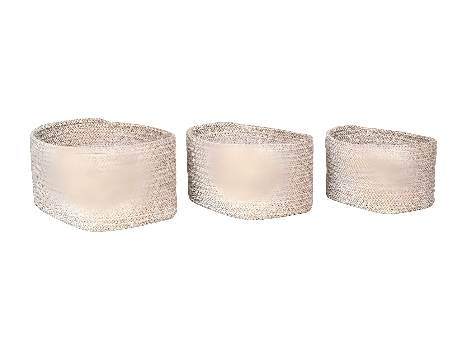 Lot de 3 Paniers Décoratifs de Rangement Cadima, Beige, 23x18x13 cm, Seven Design
