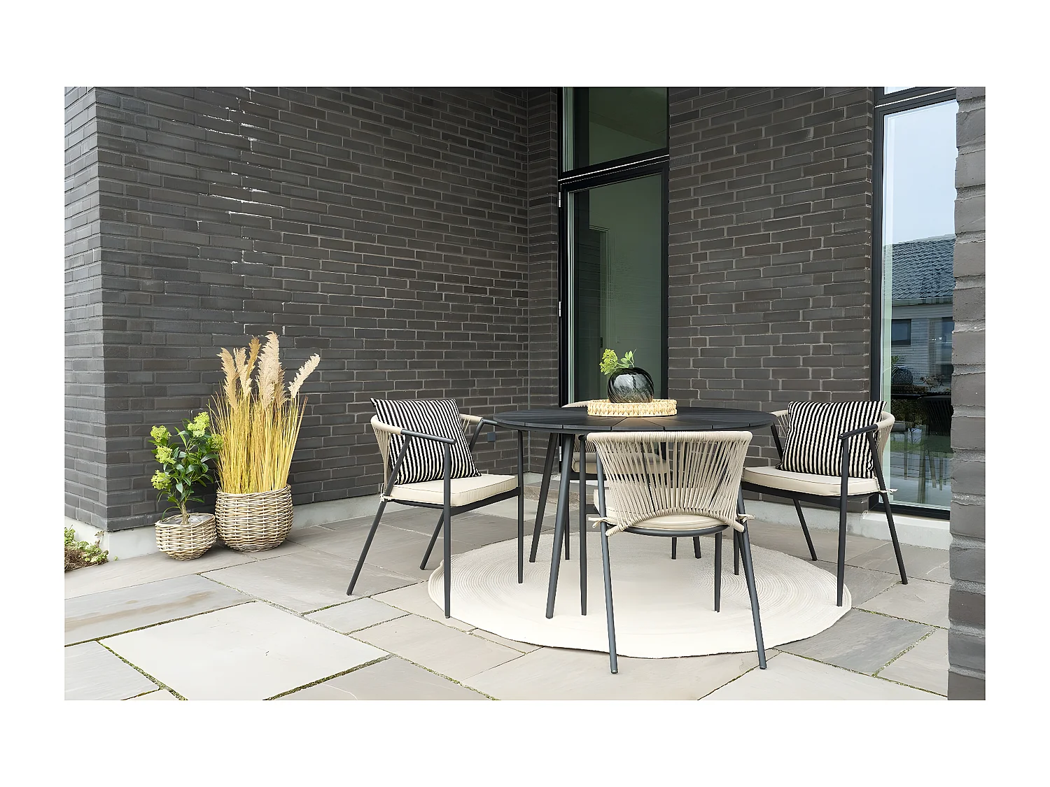 Lot de 2 Paniers Décoratifs de Rangement Pulo, Marron, 38x38x34 cm, Seven Design