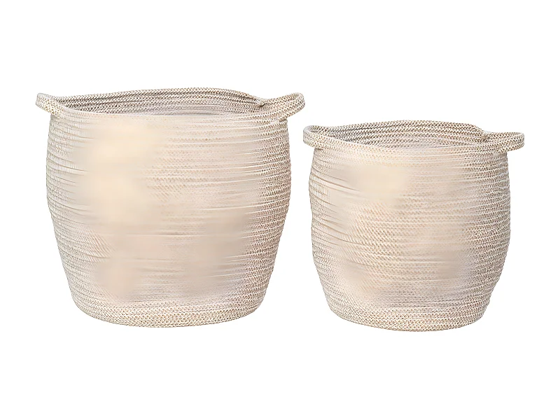 Set van 2 Opbergmanden Lamas, Beige, 31x31x31 cm, EPIKASA