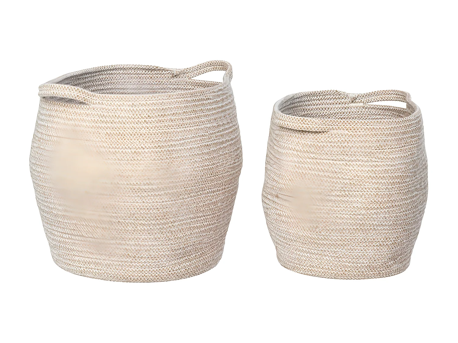 Lot de 2 Paniers Décoratifs de Rangement Lamas, Beige, 31x31x31 cm, Seven Design