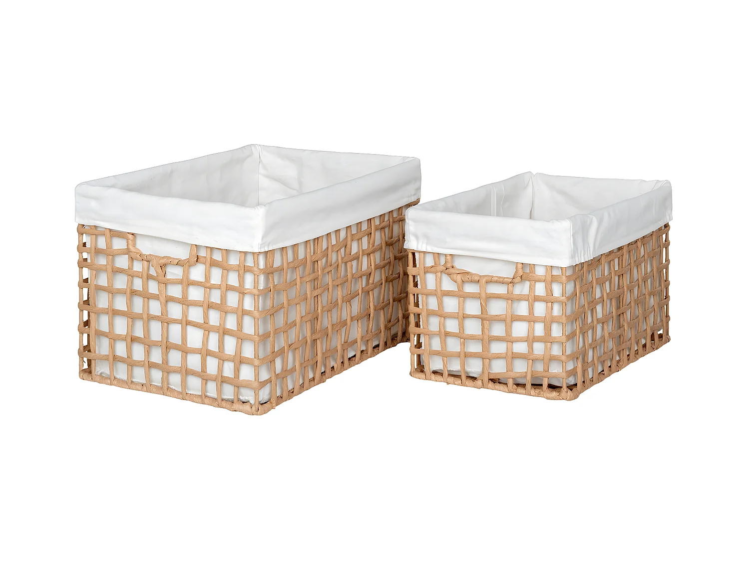 Lot de 2 Paniers Décoratifs de Rangement Bustelo, Marron, 35x25x22 cm, EPIKASA