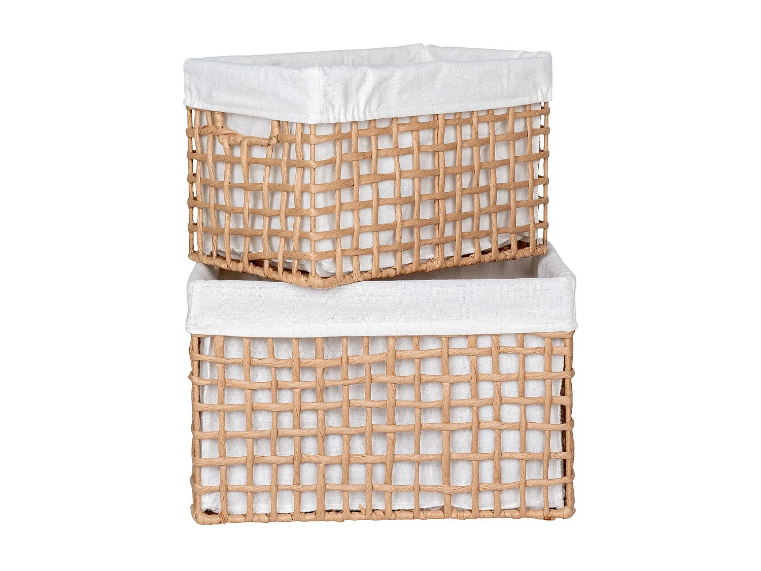 Lot de 2 Paniers Décoratifs de Rangement Bustelo, Marron, 35x25x22 cm, Seven Design