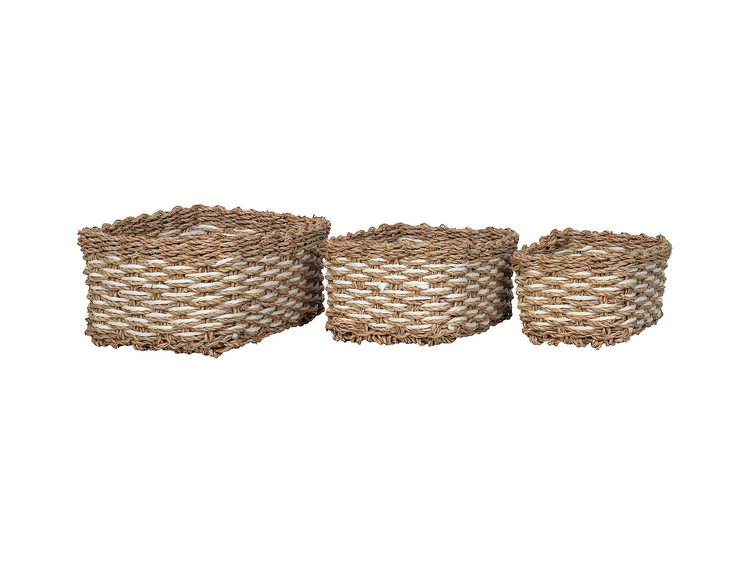 Set di 3 Cesti Portaoggetti  Pala, Marrone, 5x17x1012 cm, EPIKASA