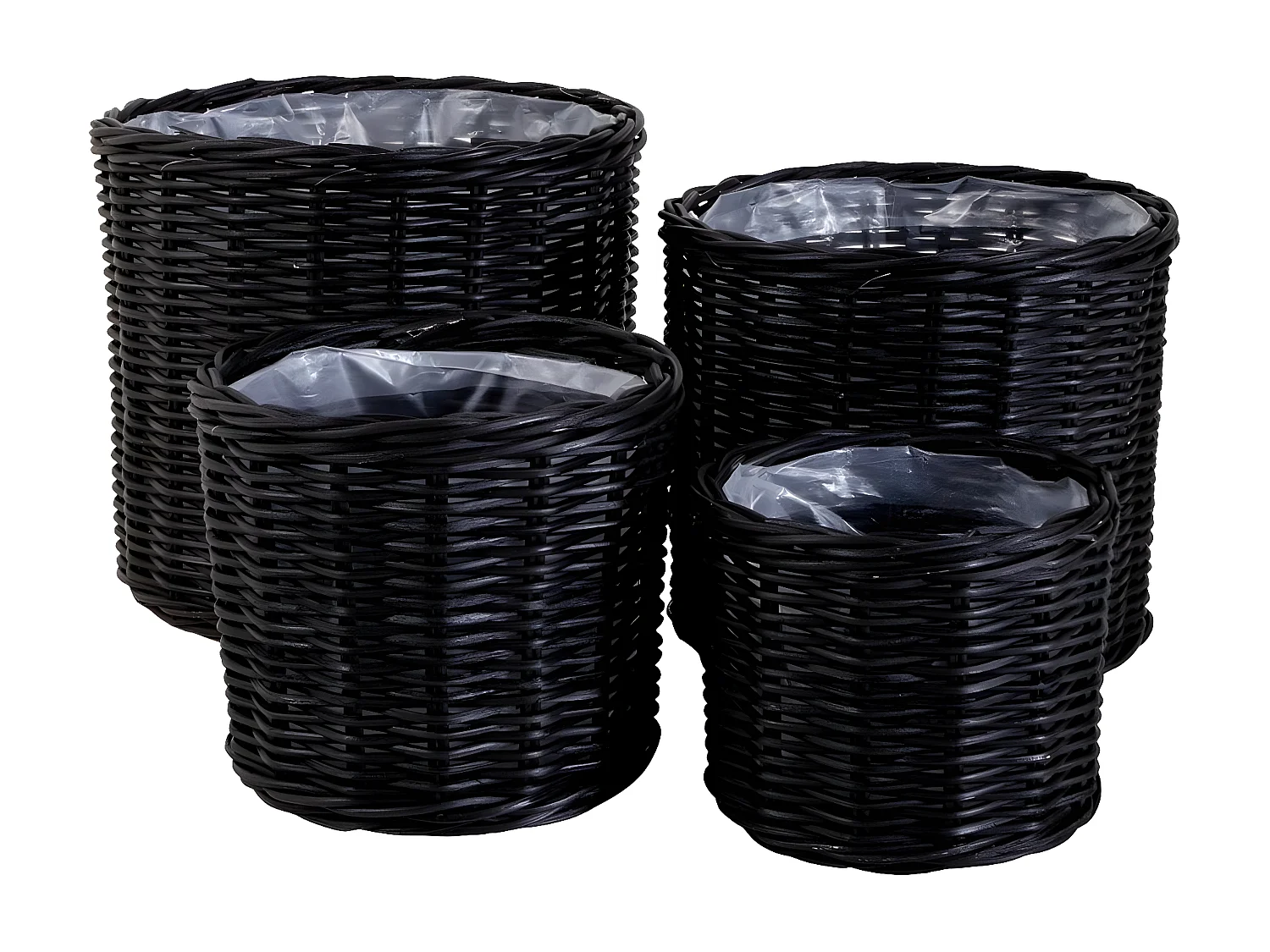 Set van 4 Opbergmanden  Bogor, Zwart, 40x40x35 cm, EPIKASA