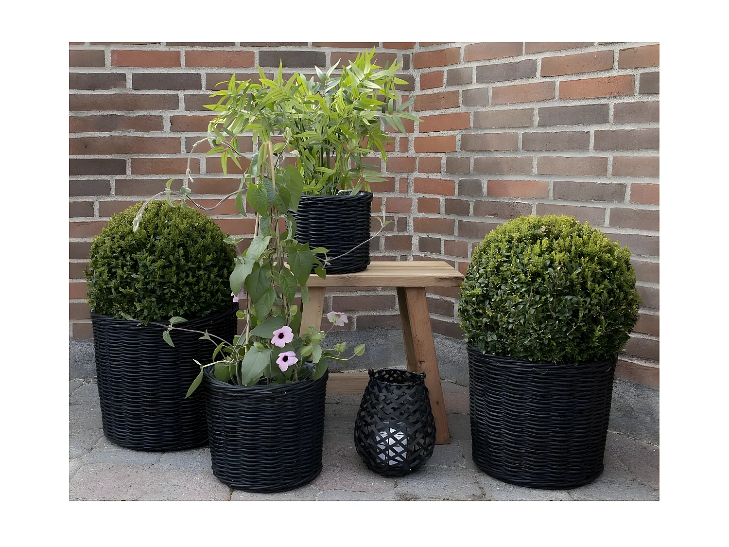 Set van 4 Opbergmanden  Bogor, Zwart, 40x40x35 cm, EPIKASA