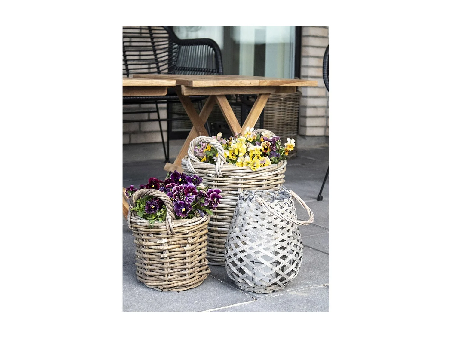 Juego de 4 Cestas de Almacenaje Caor, Marrón, 50x50x258 cm, EPIKASA