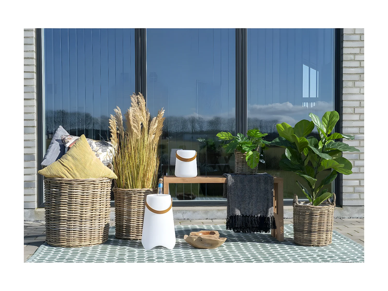 Juego de 4 Cestas de Almacenaje Caor, Marrón, 50x50x258 cm, EPIKASA